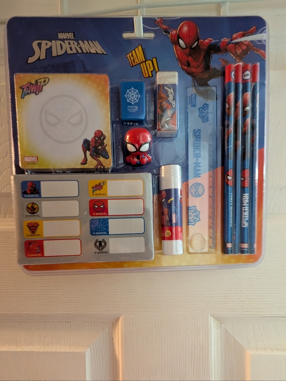 Marvel Spider-Man Kids Stationery Set - Red & Blue